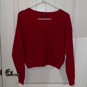 Wild Fable Red Cropped Knit Sweater